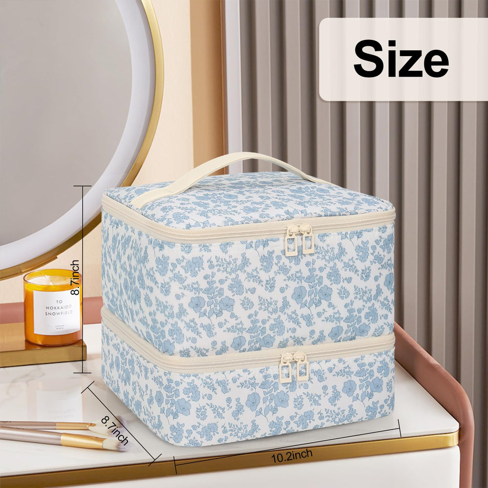 Ethereal Nail Polish Organizer Bag vegan leather interior cushions and guards delicate tools.