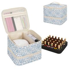 Ethereal Nail Polish Organizer Bag top view shows compact, travel-friendly design for on-the-go manicures.
