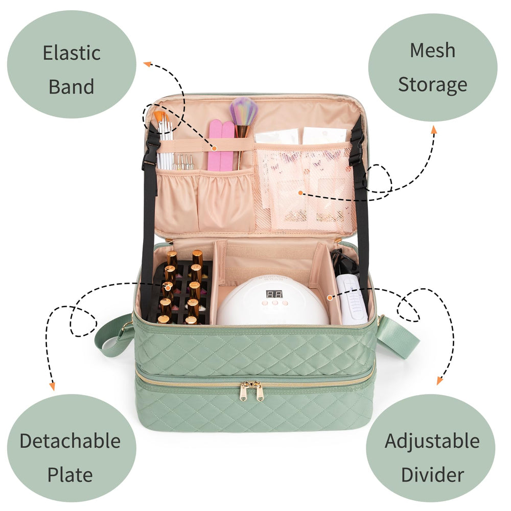 Ethereal nail-polish-organizer-case compact dimensions fit on desk and travel