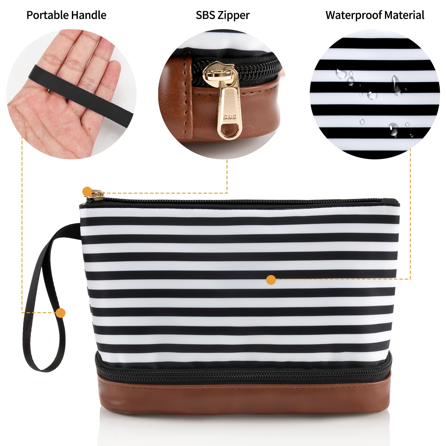 Ethereal waterproof material makeup bag protects contents during handwashing.
