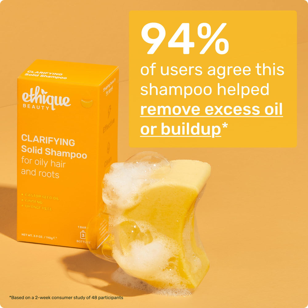 Ethique conditioner bar closeup highlights lightweight moisture without weigh-down.