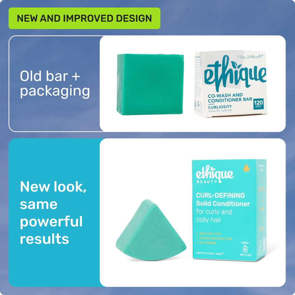 Ethique conditioner bar packaging highlights plastic-free packaging