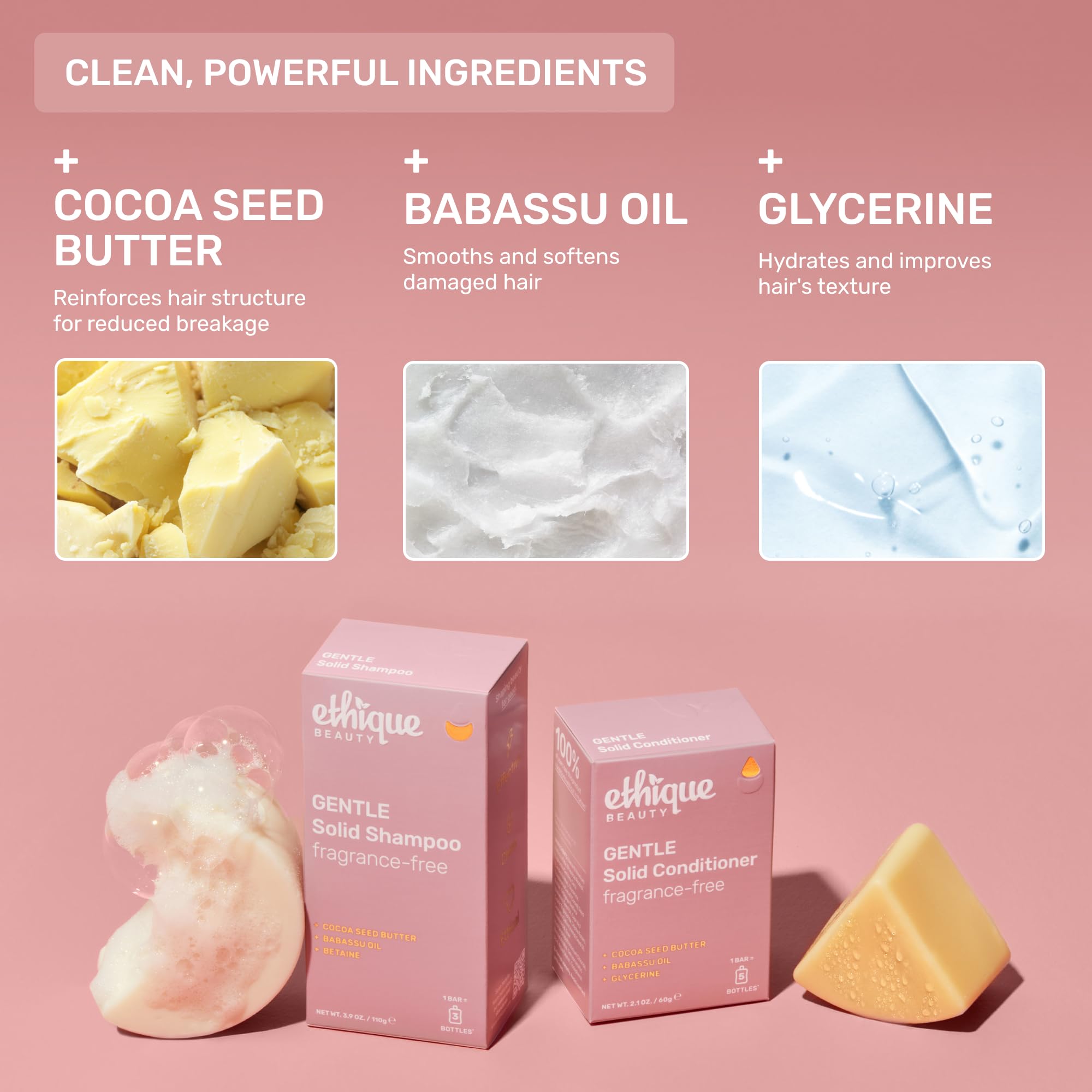 Lather in hand shows gentle cleansing without overpowering fragrance from Ethique bar