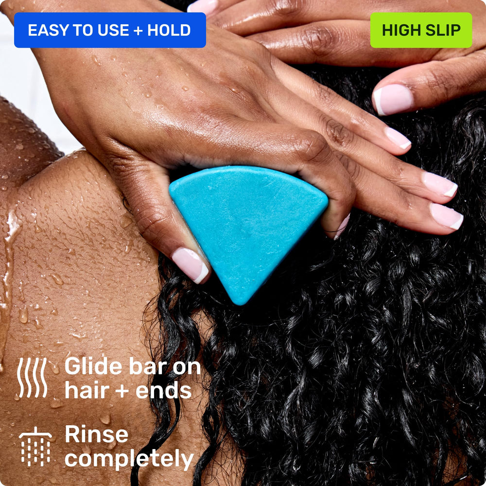 Ethique Hydrating Conditioner Bar travel-size design fits on the go.