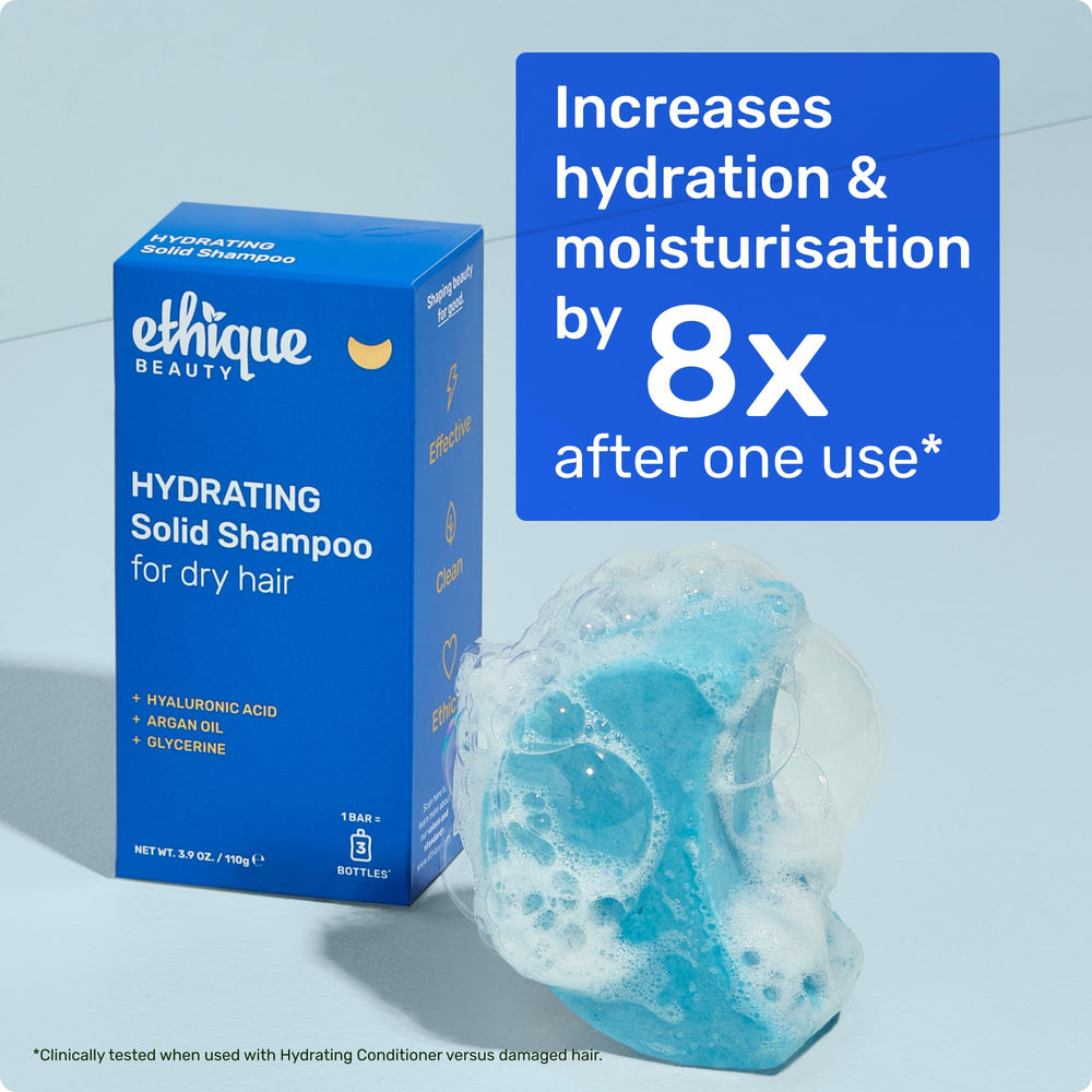 Ethique hydrating shampoo bar glycerin moisture seals hydration on dry hair