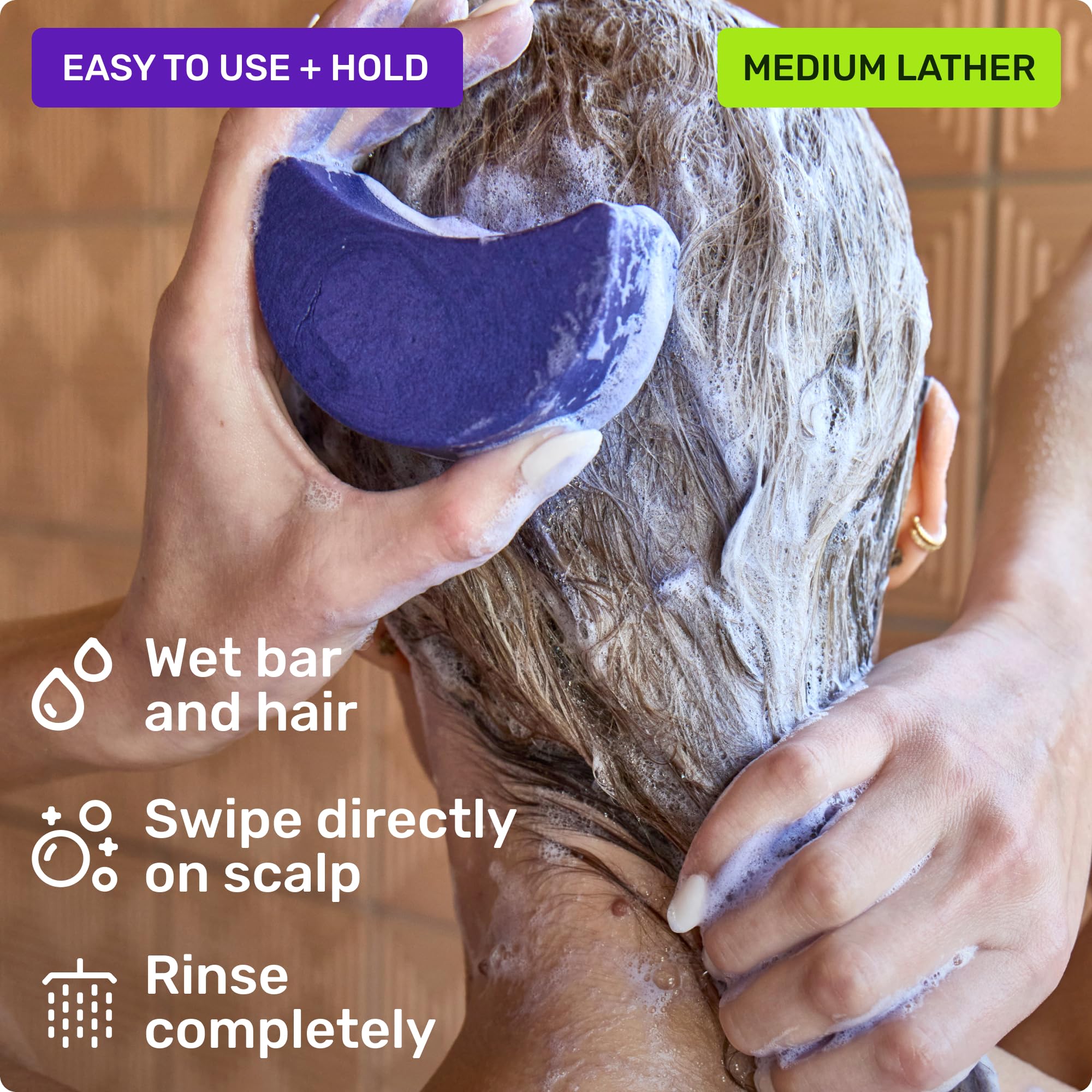 Ethique purple shampoo bar paired with conditioner boosts toning routine.