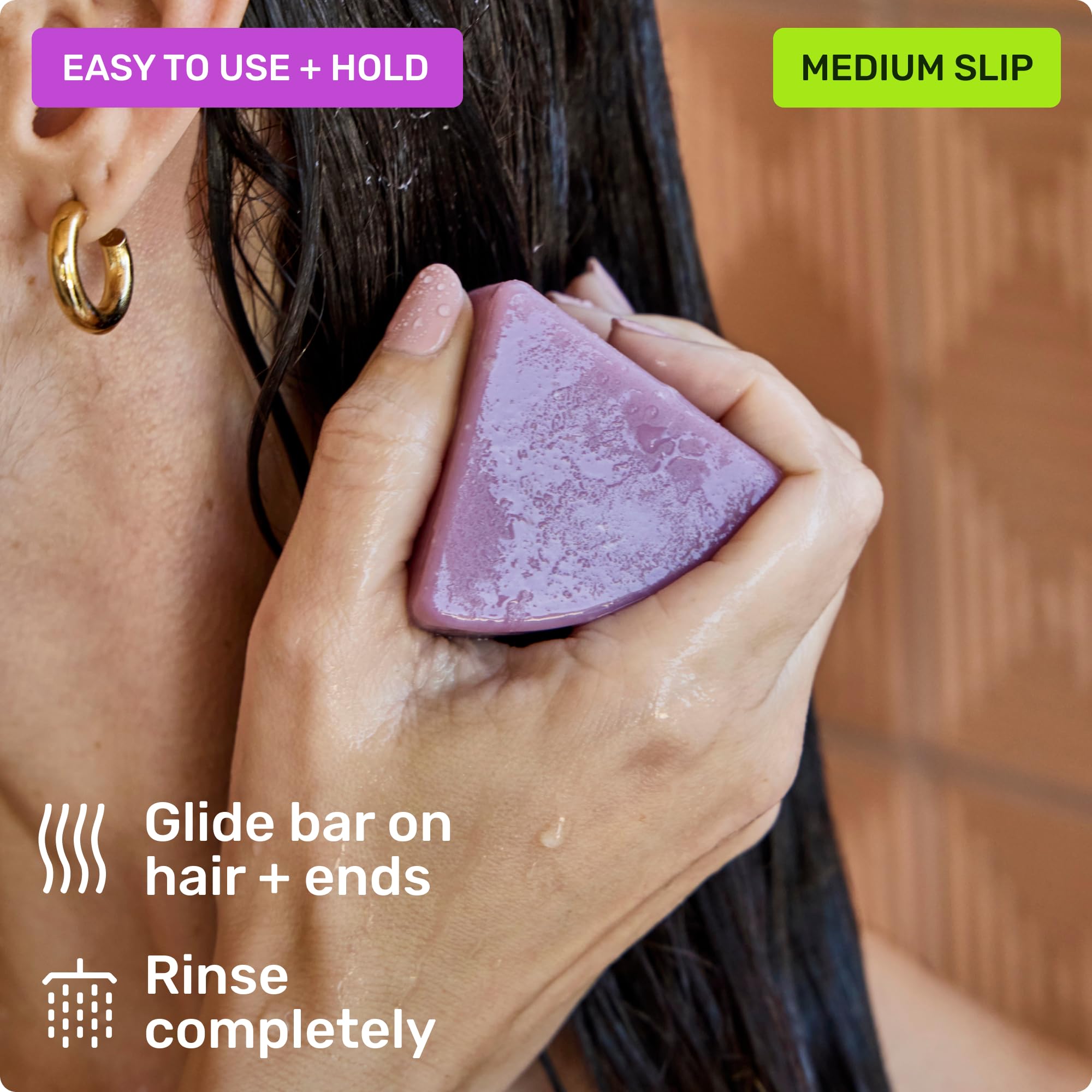 Ethique Smoothing Conditioner Bar safe for color-treated hair, preserving vibrancy