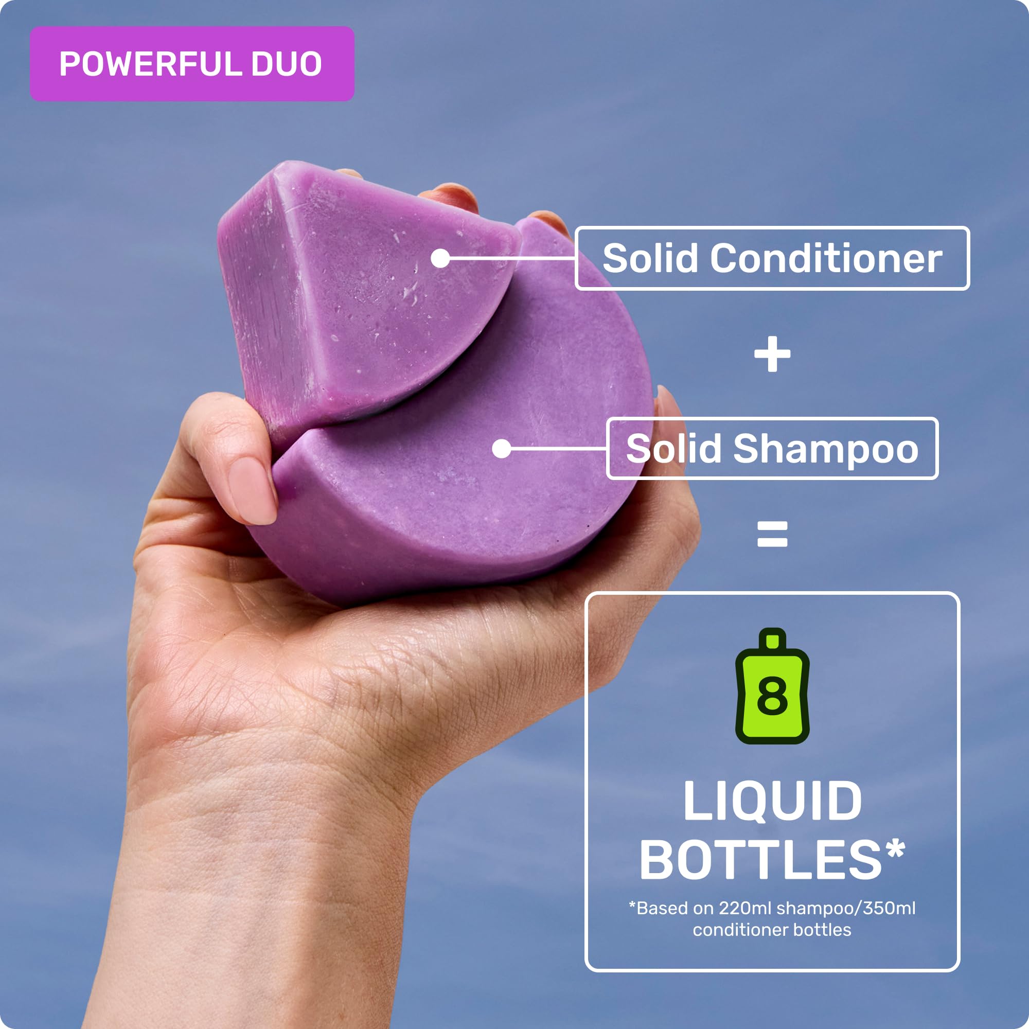 Ethique Smoothing Shampoo Bar plastic-free packaging displayed alongside eco-friendly messaging.