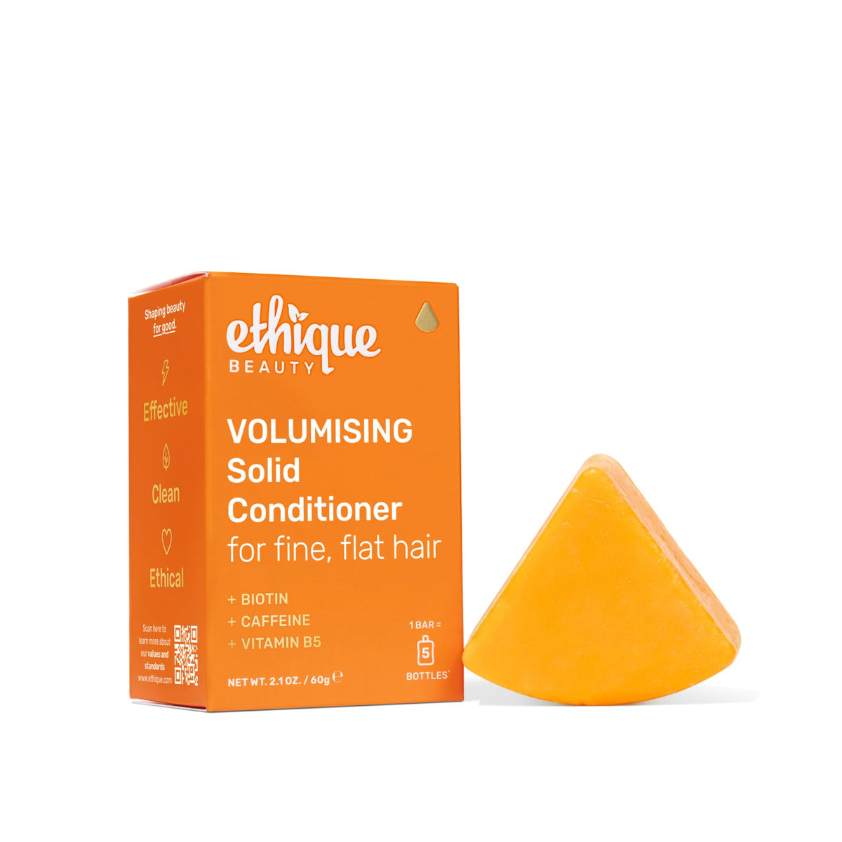Ethique Volumizing Conditioner Bar biotin-ingredients highlights volume-boosting formula for fine hair