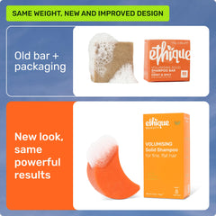 Ethique Volumizing Shampoo Bar biotin and caffeine ingredients for root lift.