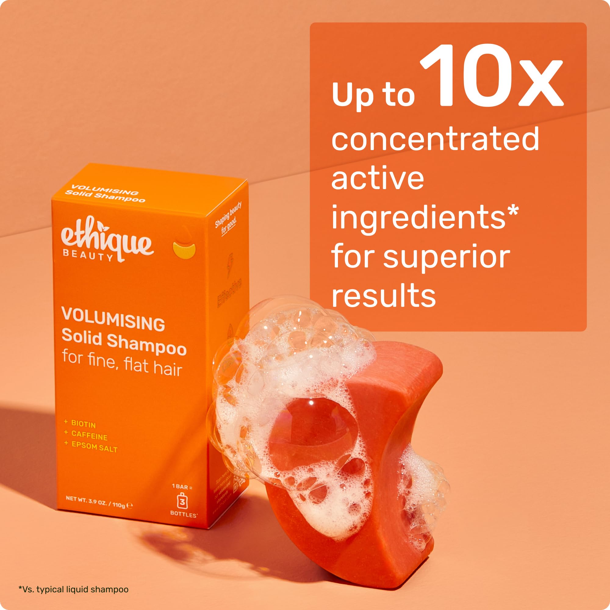 Ethique Volumizing Shampoo Bar with Conditioner Bar for complete routine.