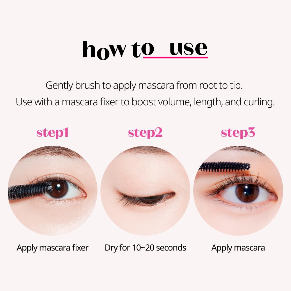 ETUDE Curl Fix Mascara long-wear formula keeps curl through the day.