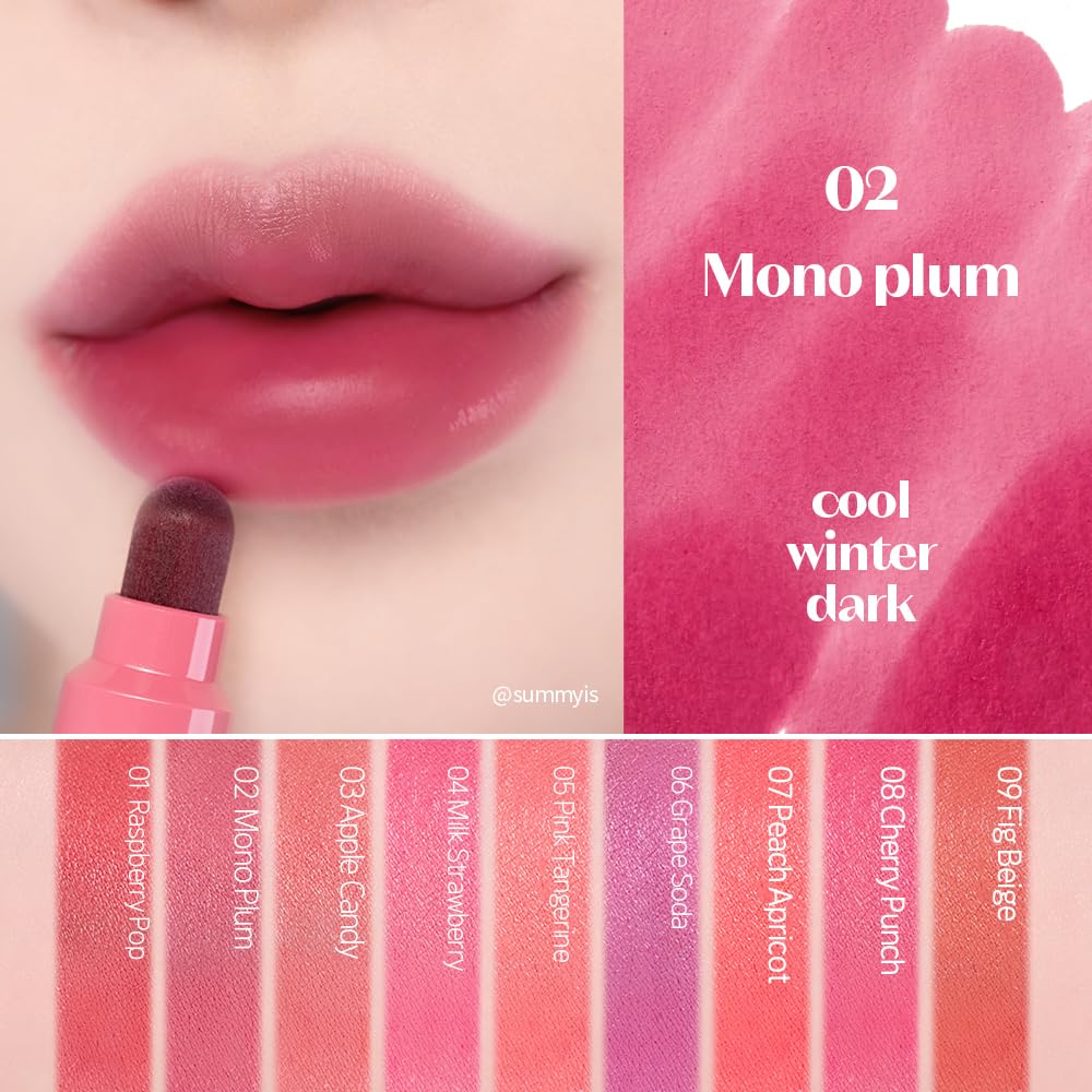 Etude Dear Darling Marker Tint 2 Mono Plum tip close-up for precise lip design