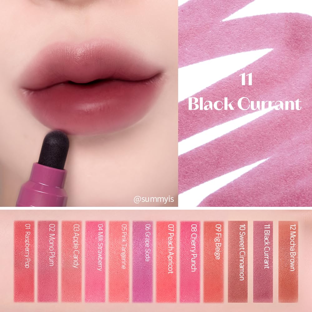 ETUDE Dear Darling Marker Tint Black Currant tip-detail enables precise lip art.