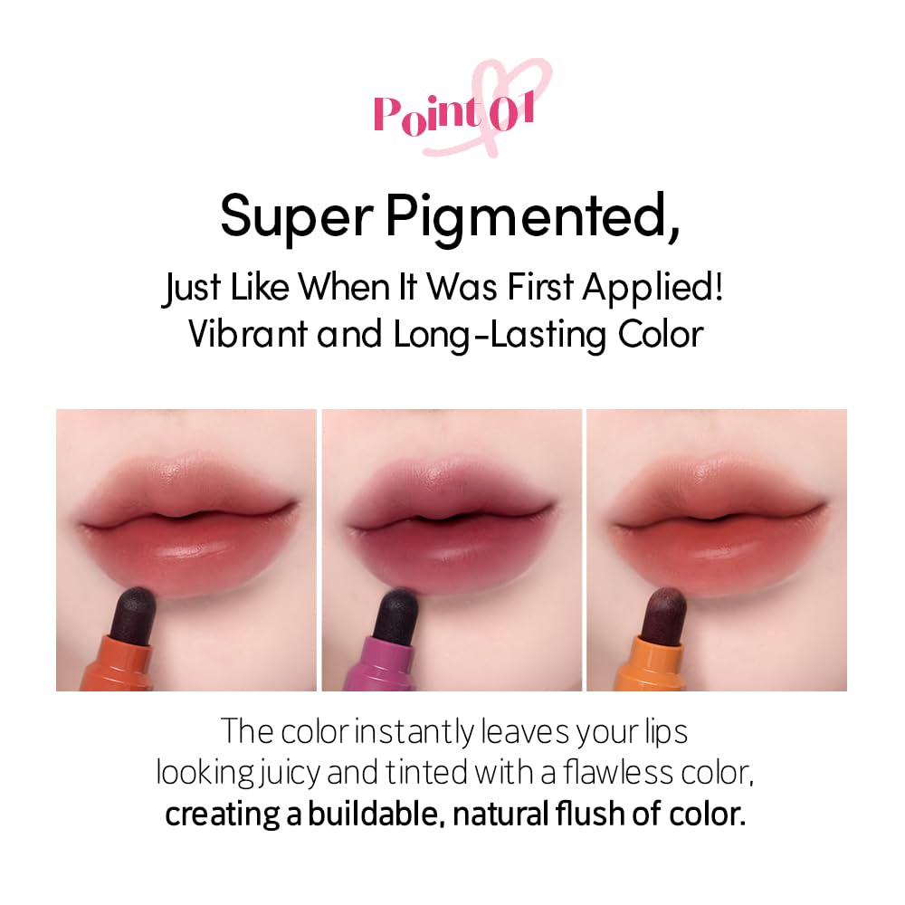 ETUDE Dear Darling Marker Tint Sweet Cinnamon lip-swipe shows easy one-stroke color.