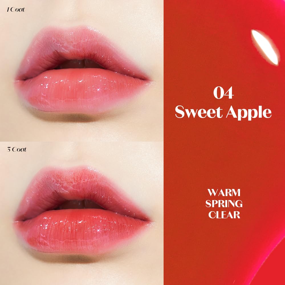 ETUDE Dear Darling Oil Tint #4 Sweet Apple cap swatch for color payoff