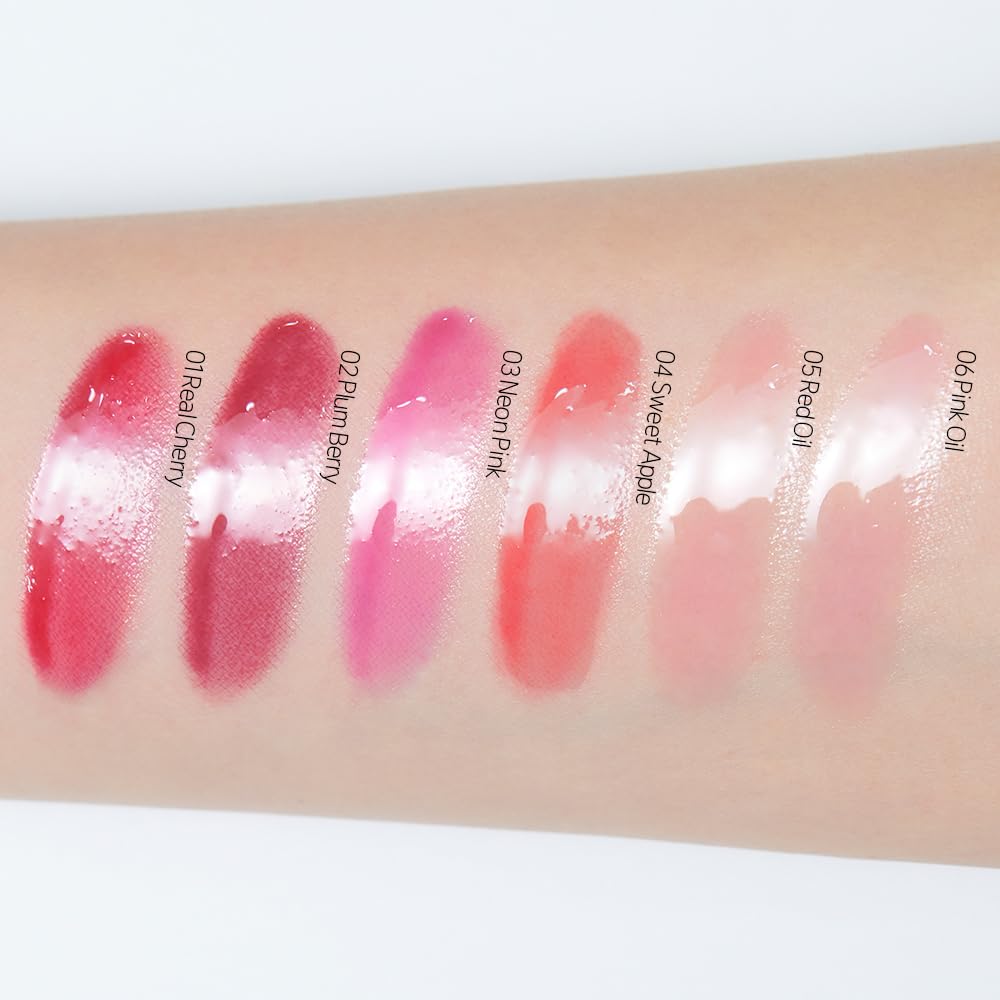ETUDE Dear Darling Oil Tint #4 Sweet Apple texture closeup reveals nourishing oil sheen