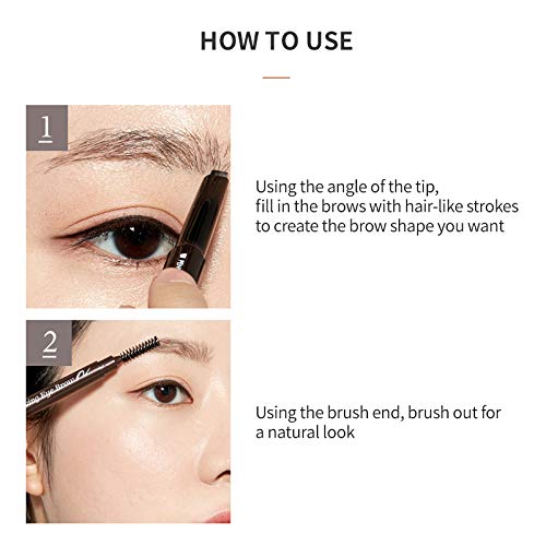 ETUDE Drawing Eye Brow buildable pigment shows multiple light coats for natural look