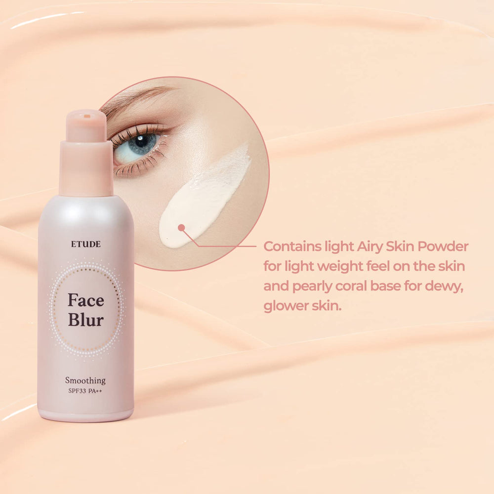 ETUDE Face Blur dewy finish glow on even complexion.