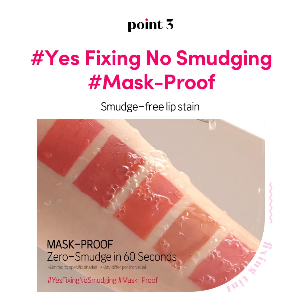 ETUDE Fixing Tint 17 Berry Red waterproof formula withstands wear and sweat.