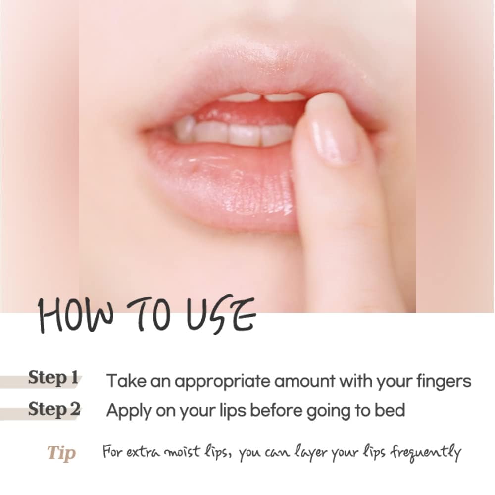 ETUDE Ginger Sugar Overnight Lip Mask nightly application suggests a simple bedtime lip care routine