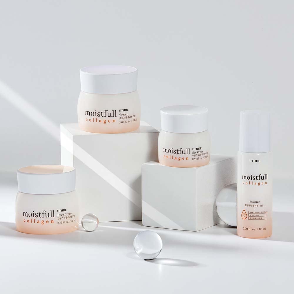 Evening routine with ETUDE Moistfull Collagen Cream for night hydration.