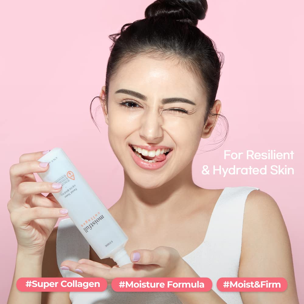Etude Moistfull Collagen Toner application routine on clean skin