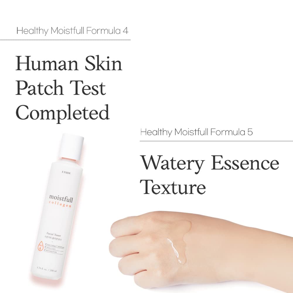 Etude Moistfull Toner texture being applied on skin