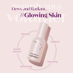 ETUDE Nymph Aura Volumer glass skin effect on skin for radiant finish.