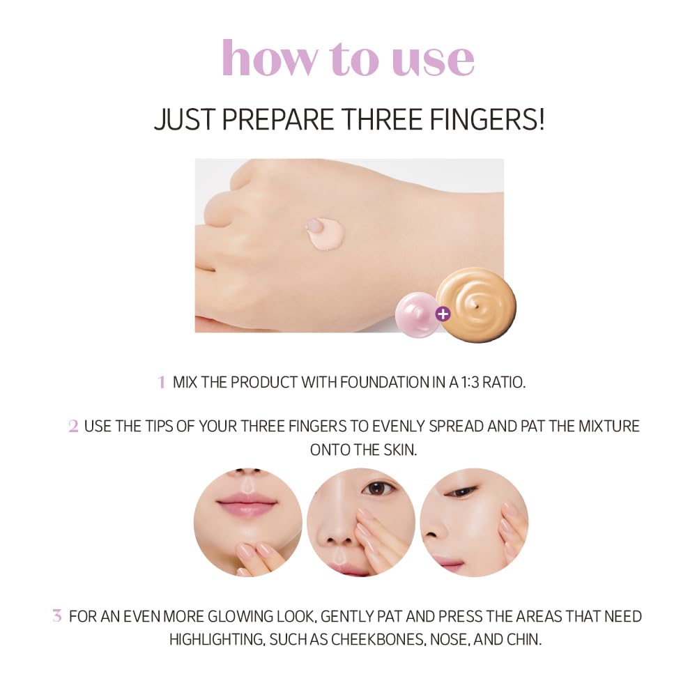 ETUDE Nymph Aura Volumer porcelain finish look under makeup for natural radiance.