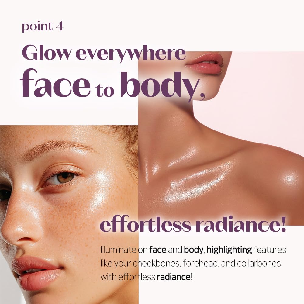 ETUDE Nymph Aura Volumer skin journey shot highlighting subtle glow after application.