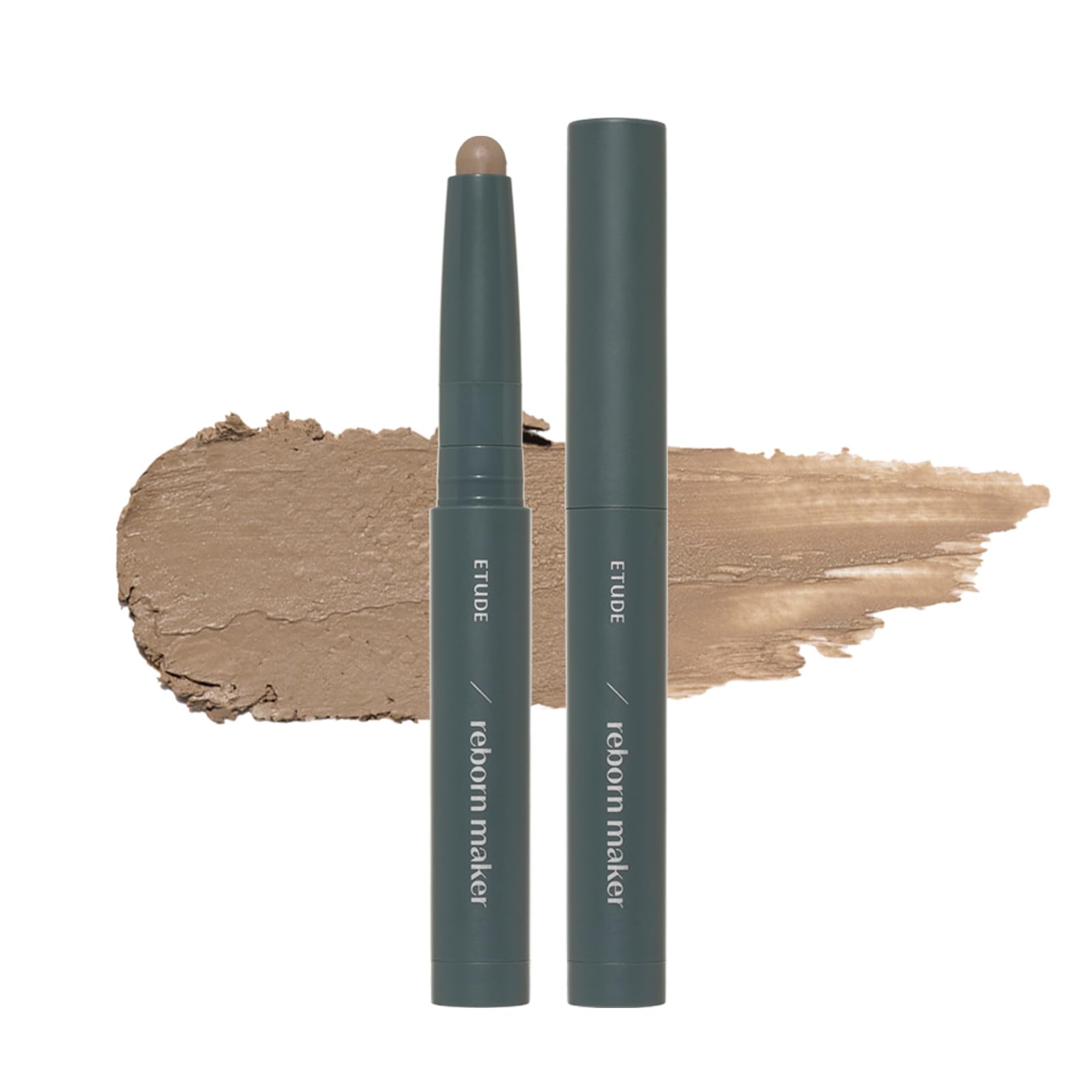 ETUDE Reborn Maker Contour Stick cool-toned swirl closeup shows effortless blending for natural definition.