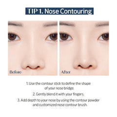 ETUDE Reborn Maker Contour Stick Warm Shading nose define application highlights precise sculpting