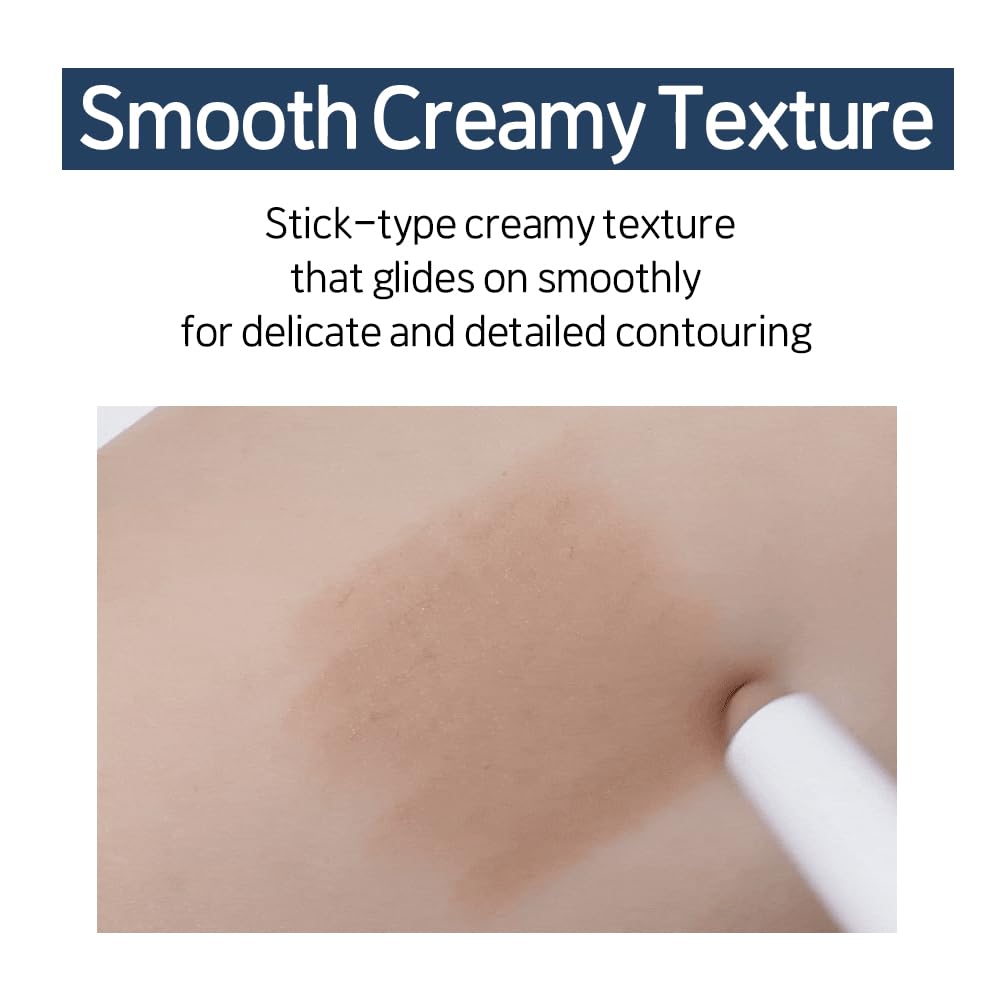ETUDE Reborn Maker Contour Stick Warm Shading swatch on skin demonstrates natural definition