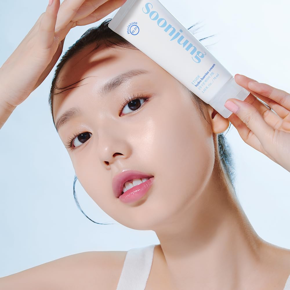 ETUDE SoonJung 10-Free Moist Emulsion cream texture displayed on skin for soft hydration