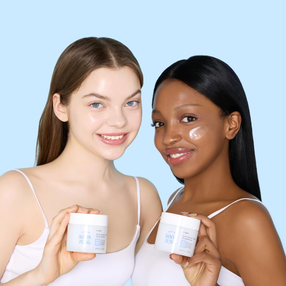 Etude SoonJung Hydro Barrier Cream application swatch shows quick absorption