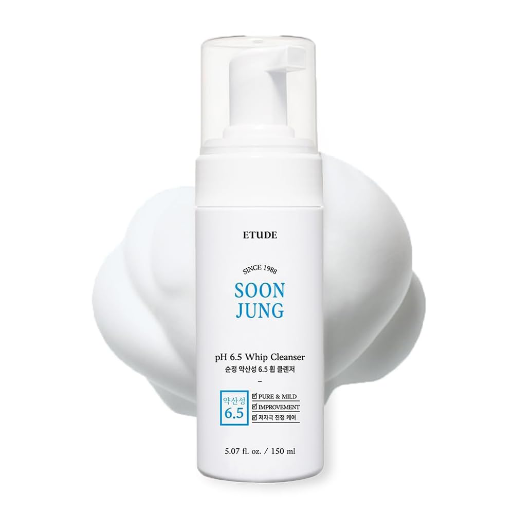 ETUDE SoonJung whip cleanser bottle with cushiony foam for gentle cleansing