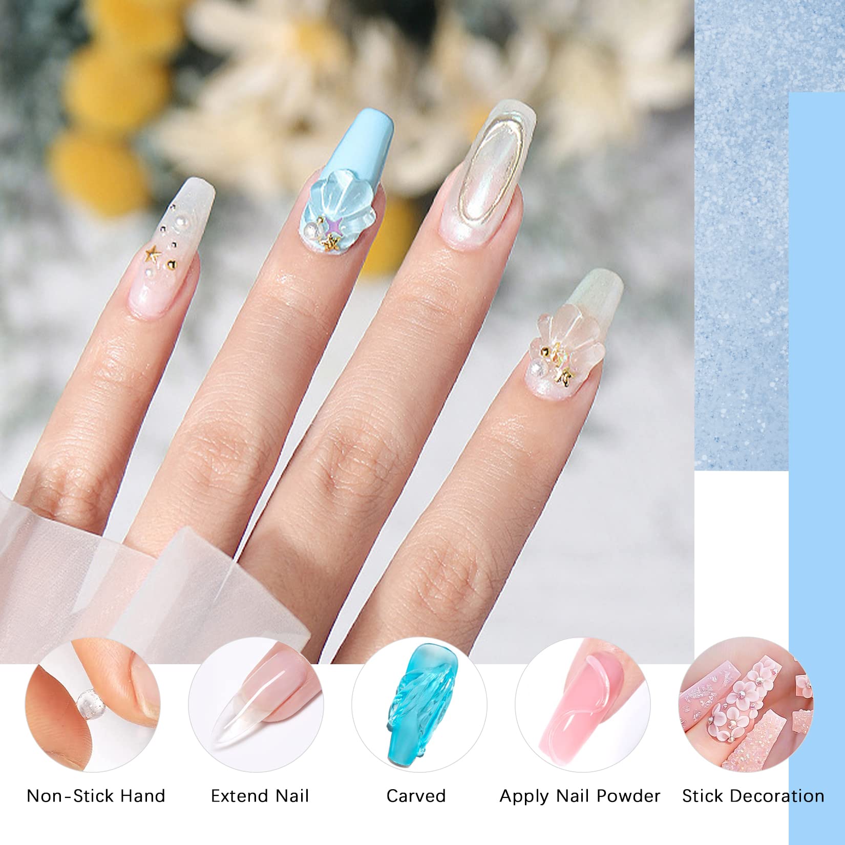 ETYJO solid gel builder non-stick application enables tool-free nail extensions and sculpting.