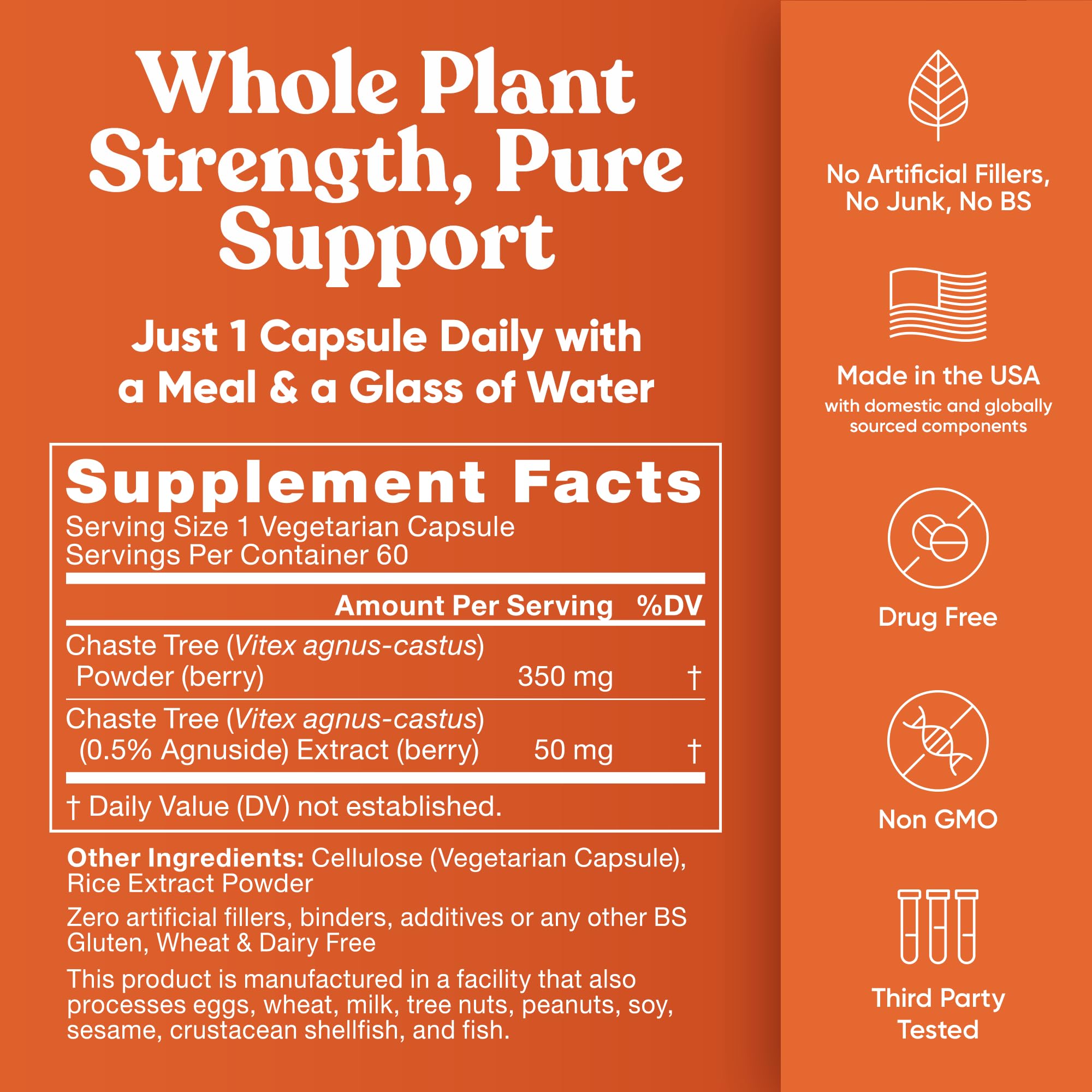 Eu Natural Vitex Pure 400mg capsules with spoon for easy daily dosing.