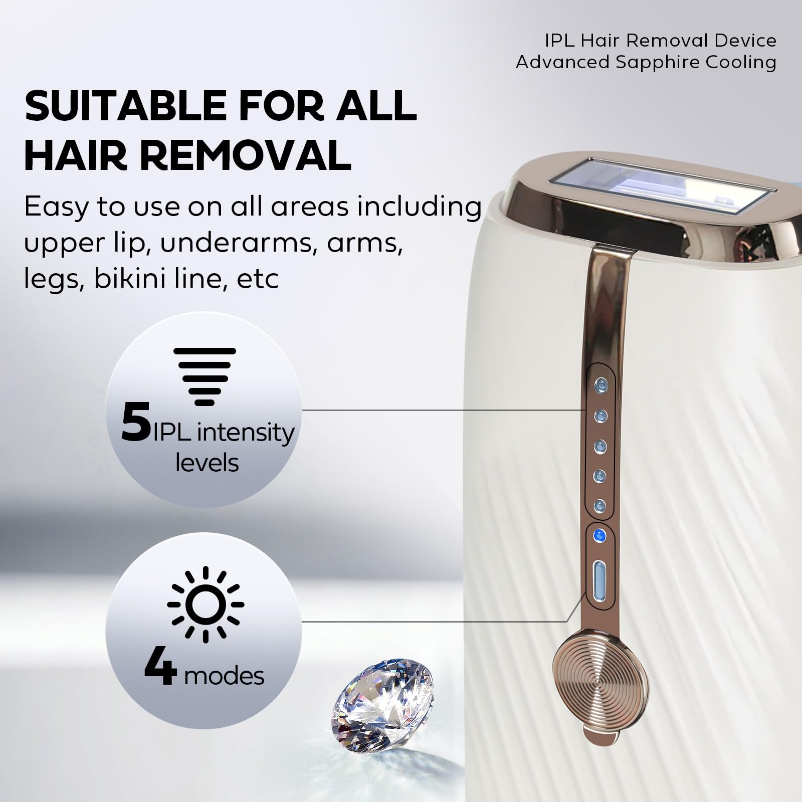 EUARNE sapphire ice-cooling technology keeps skin cool during treatment