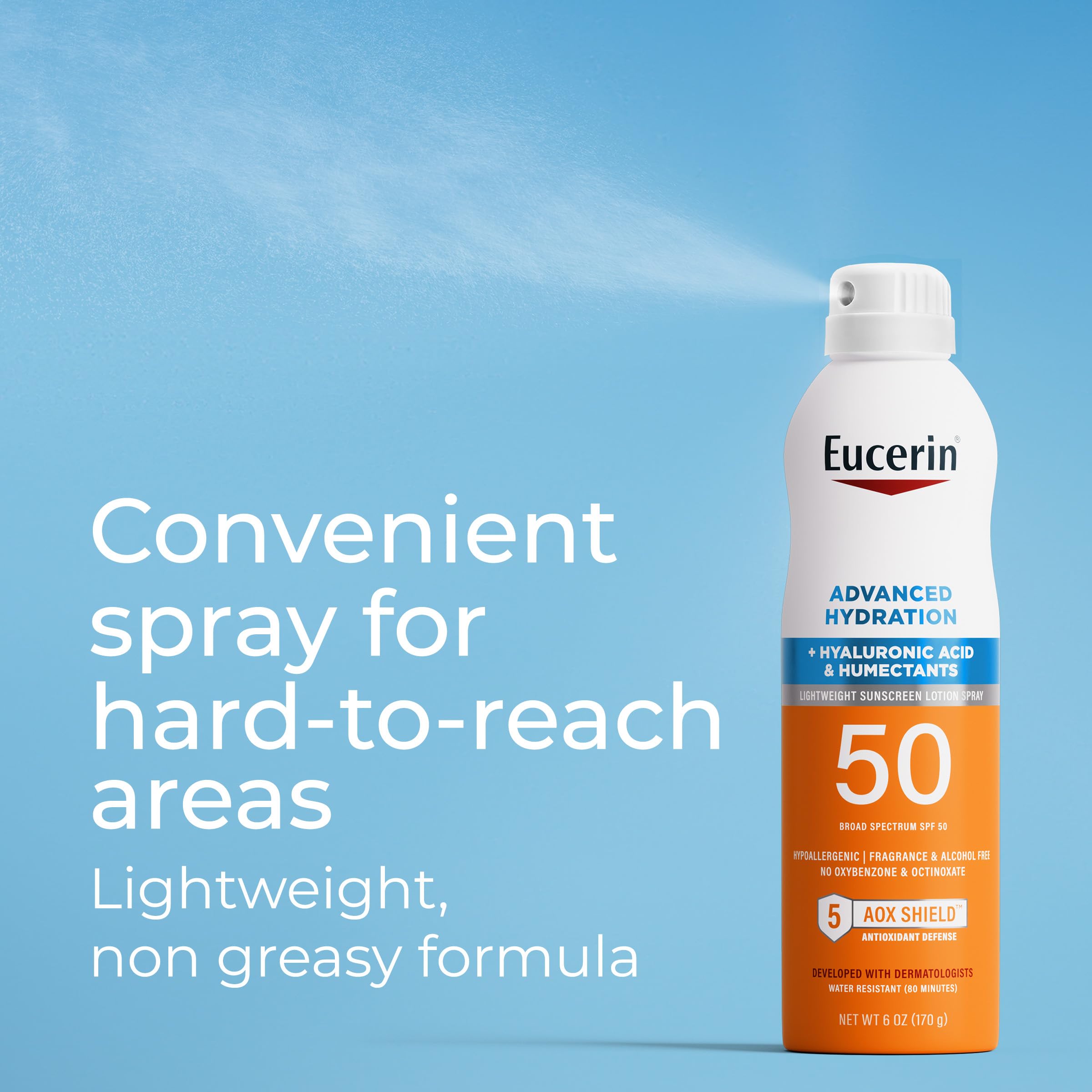 Eucerin 5 AOX Shield ingredients close-up with hydrating components