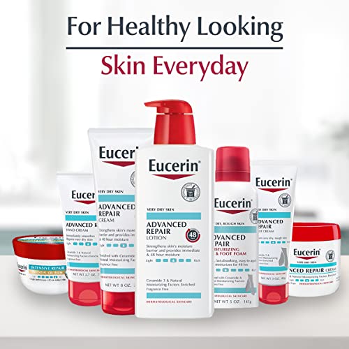 Eucerin Advanced Repair Hand Cream applied for quick absorption on hands