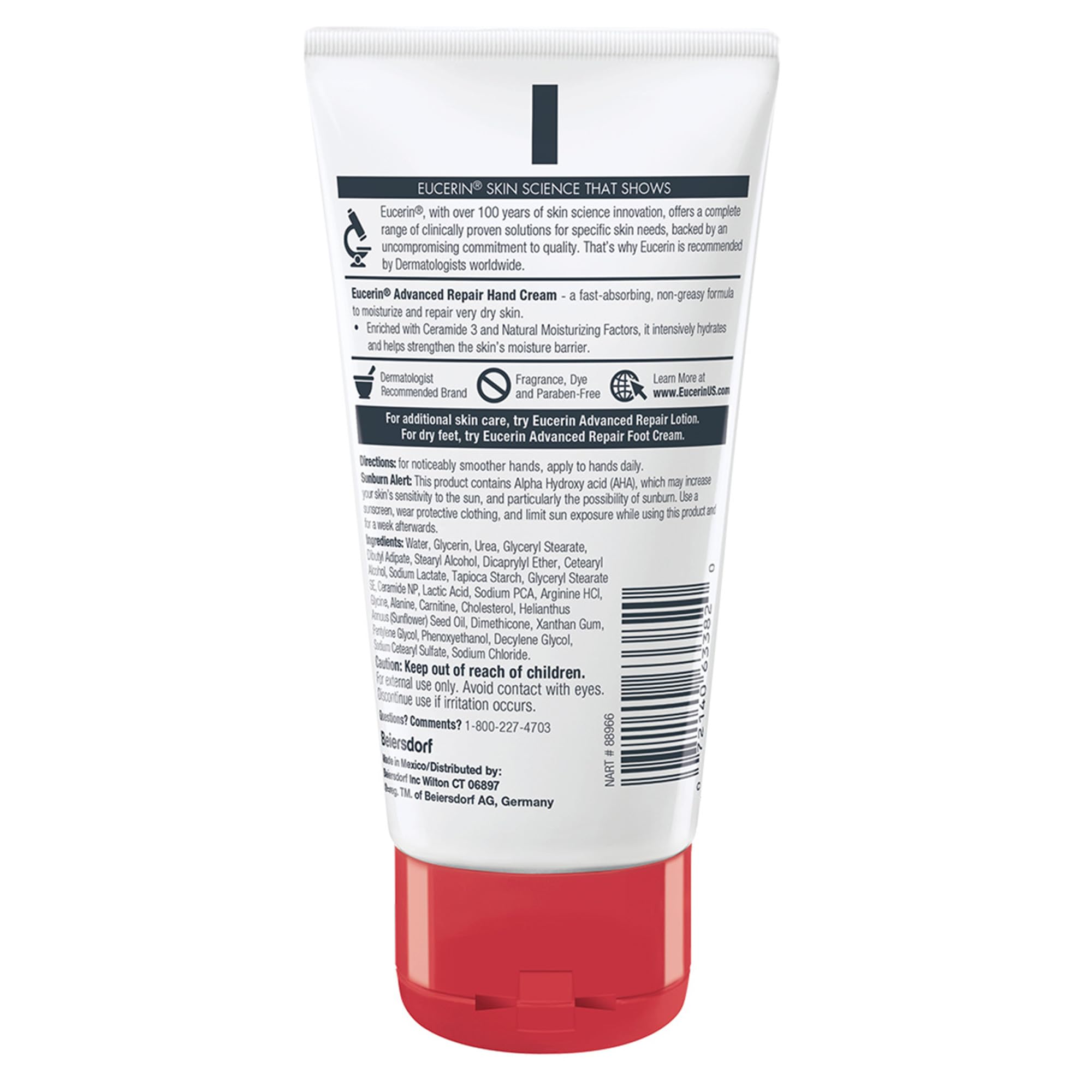 Eucerin Advanced Repair Hand Cream pack-of-3 display emphasizes gifting option