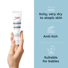Eucerin AtopiControl cream texture close-up for sensitive-skin comfort.