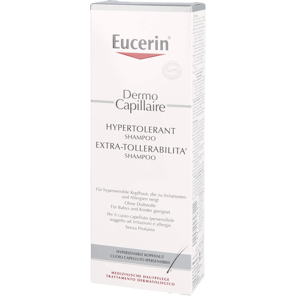 Eucerin Dermo Capillary Shampoo texture illustrating ultra-gentle formula