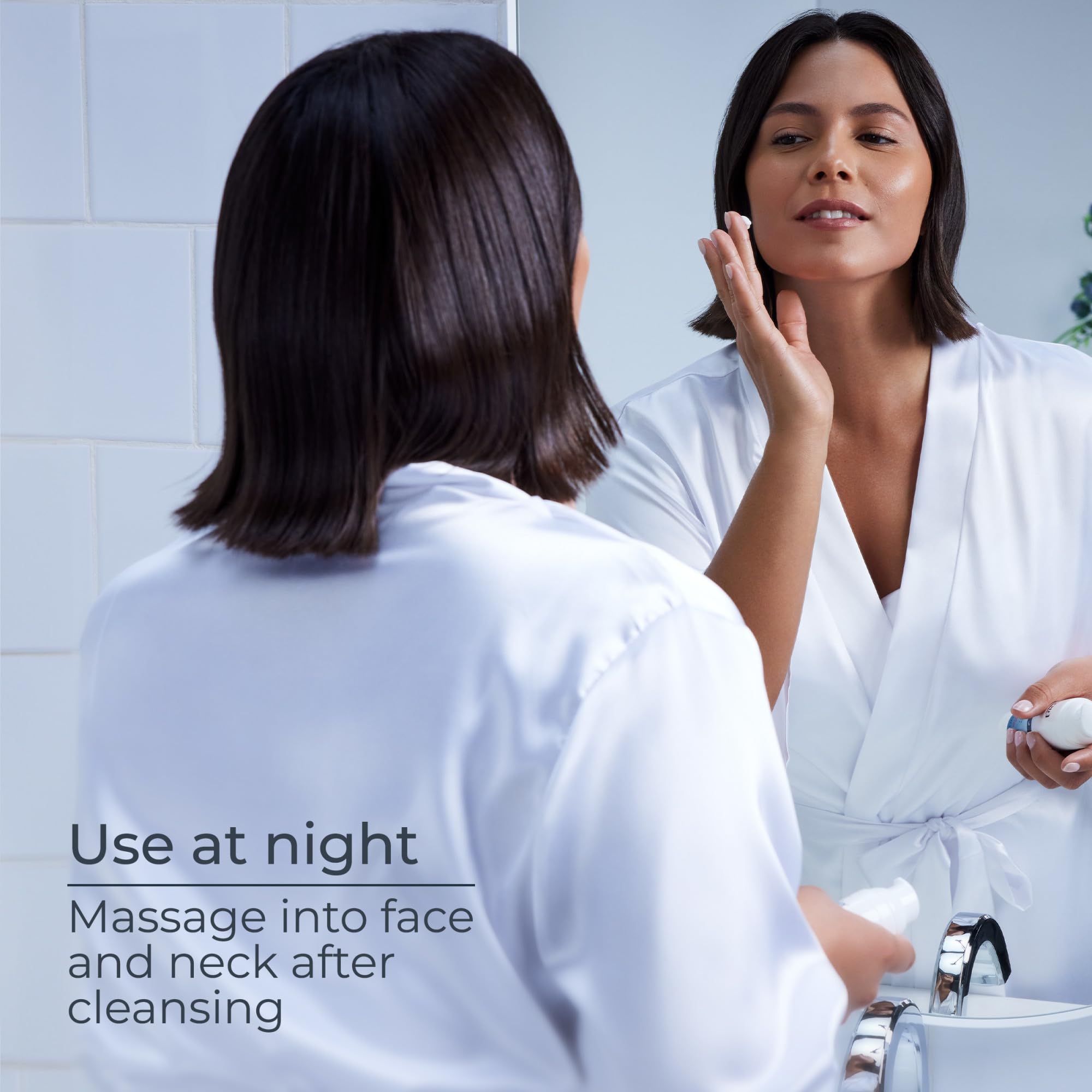 Eucerin Face Immersive Hydration Night Cream application smear shows quick absorption