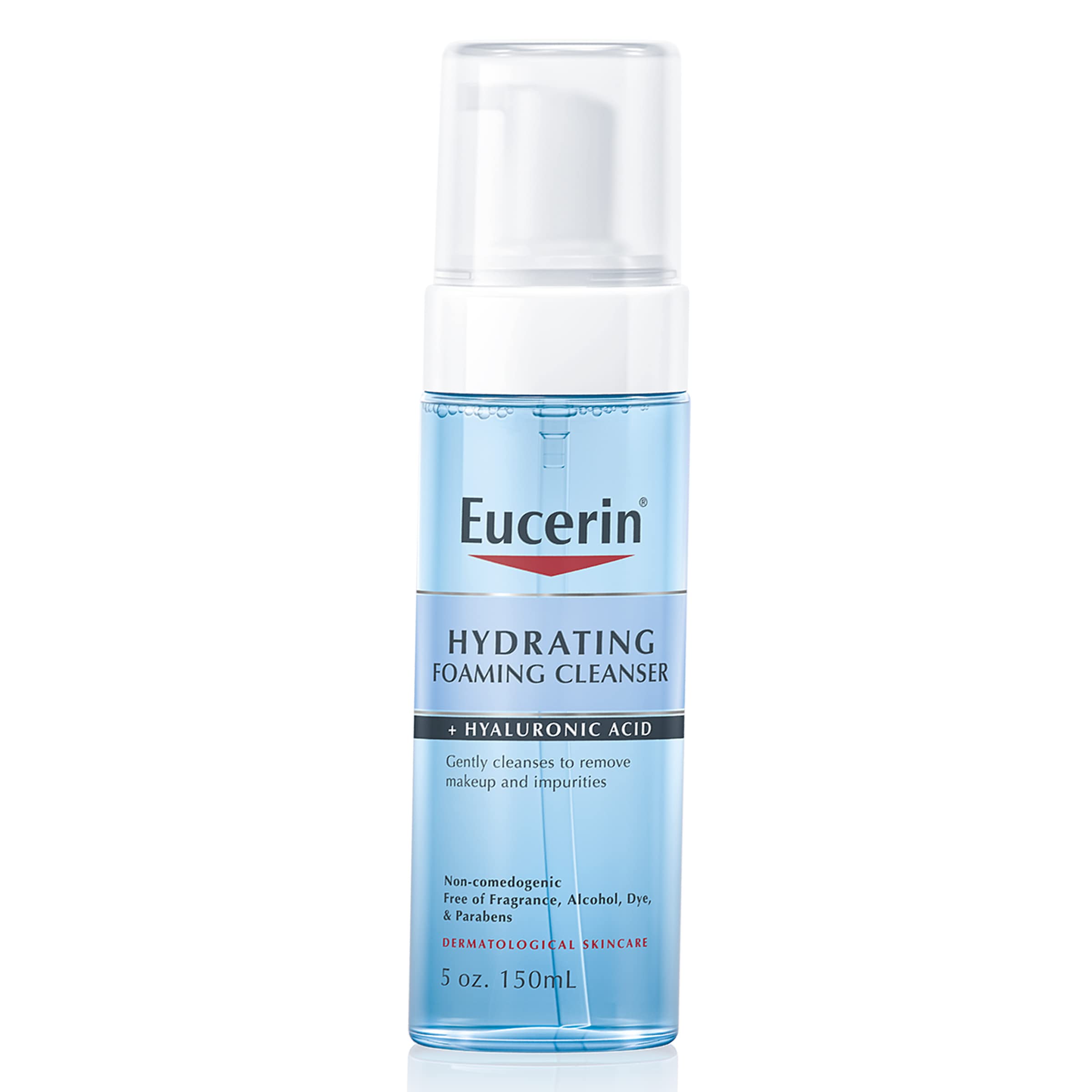 Eucerin Hydrating Foaming Daily Facial Cleanser bottle for gentle daily cleansing.