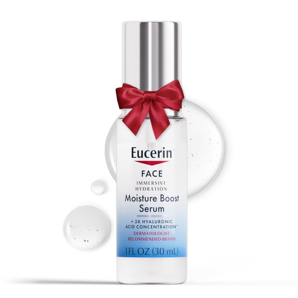 Eucerin Immersive Hydration Serum bottle front view promises lightweight hydration