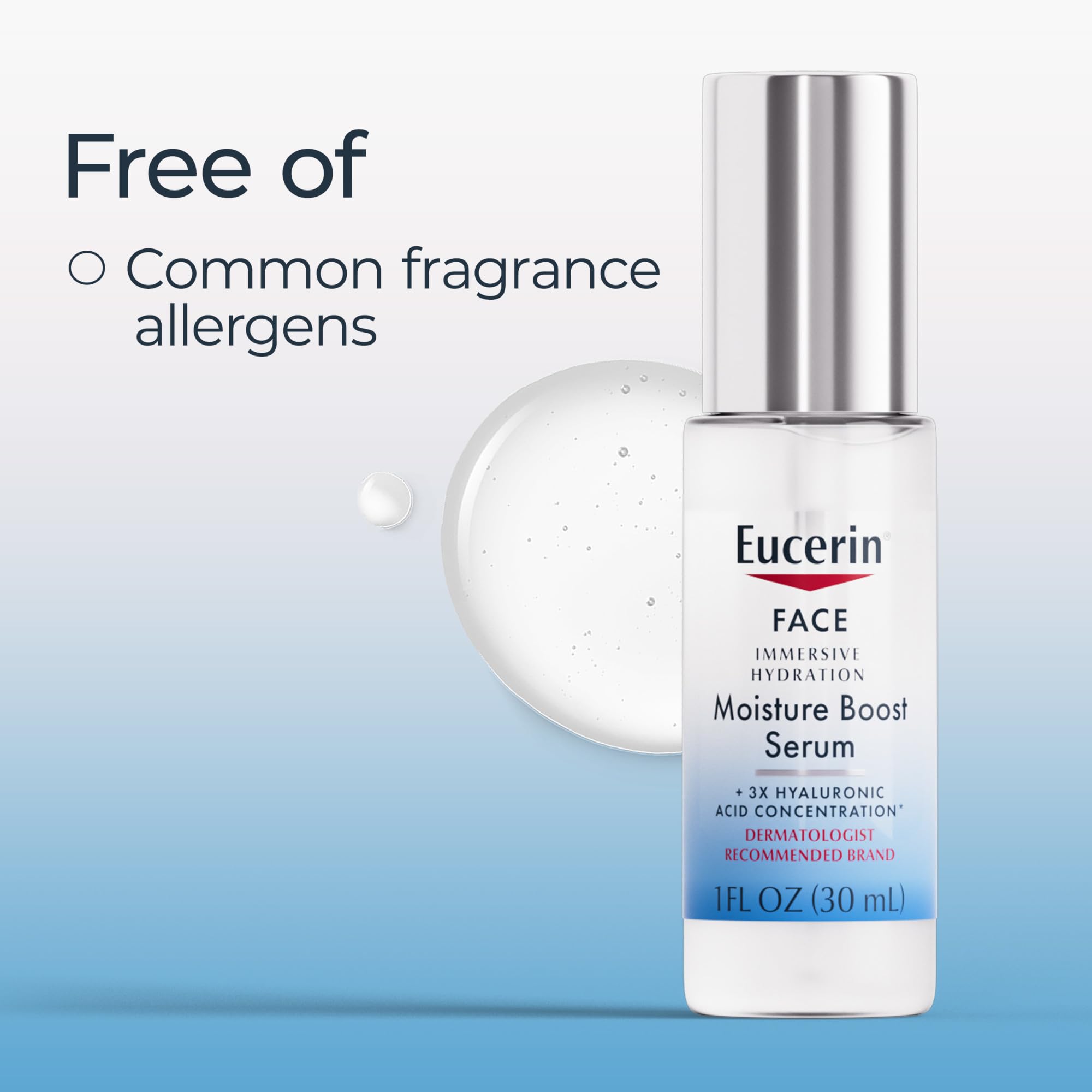 Eucerin Immersive Hydration Serum glistening skin after application