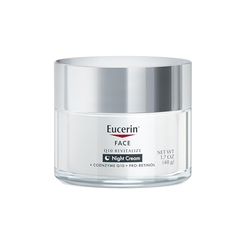 Eucerin Q10 night cream texture close-up highlighting macadamia oil for deep hydration